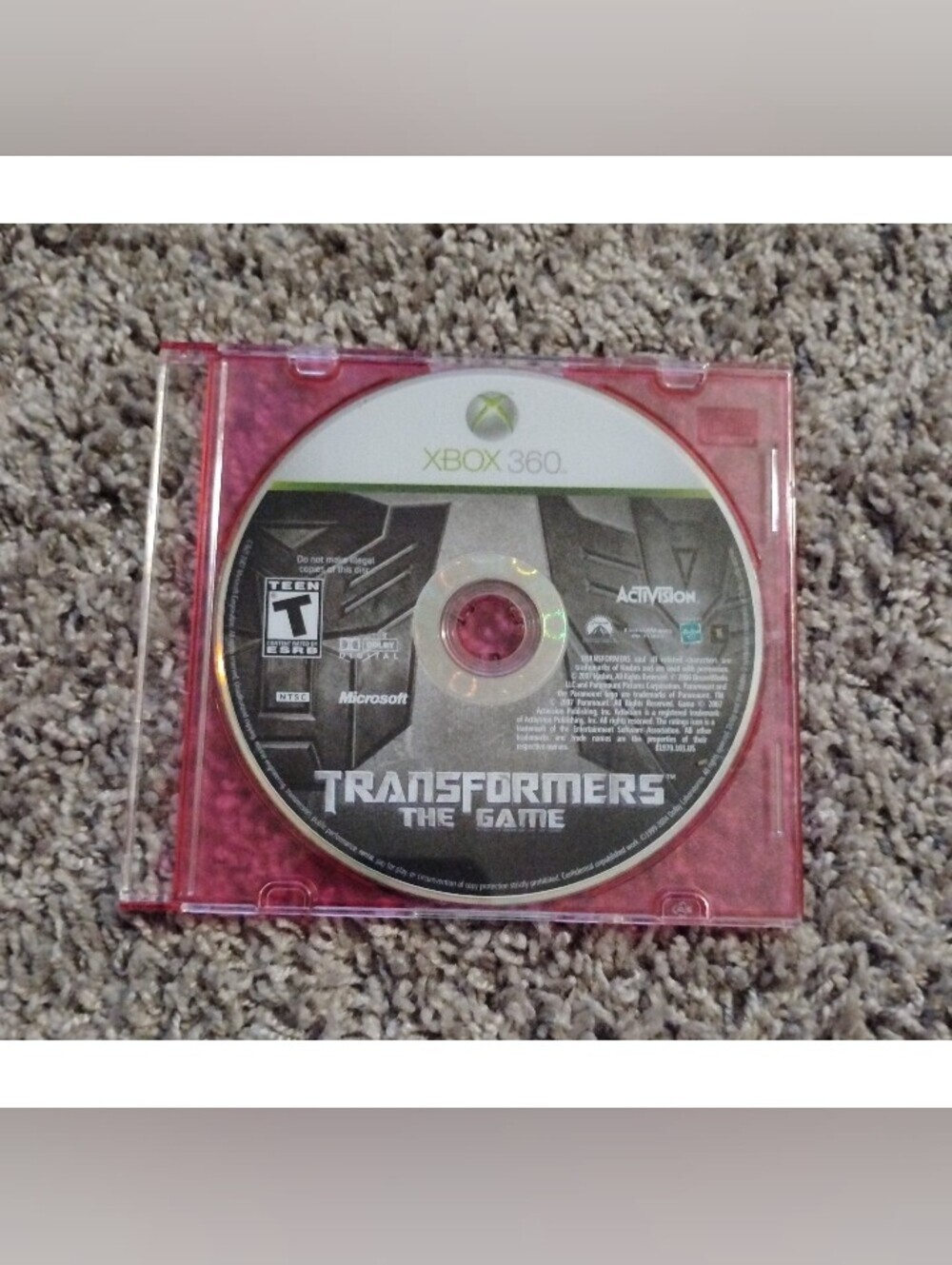 Transformers: The Game (Xbox 360) - Disc Only with Case